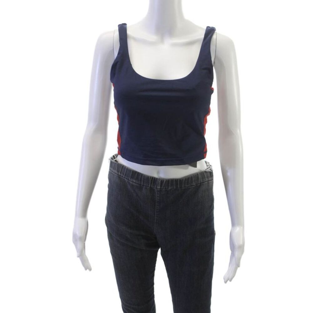 The Upside Womens Ballpark Lana Crop Tank Top Navy Size M